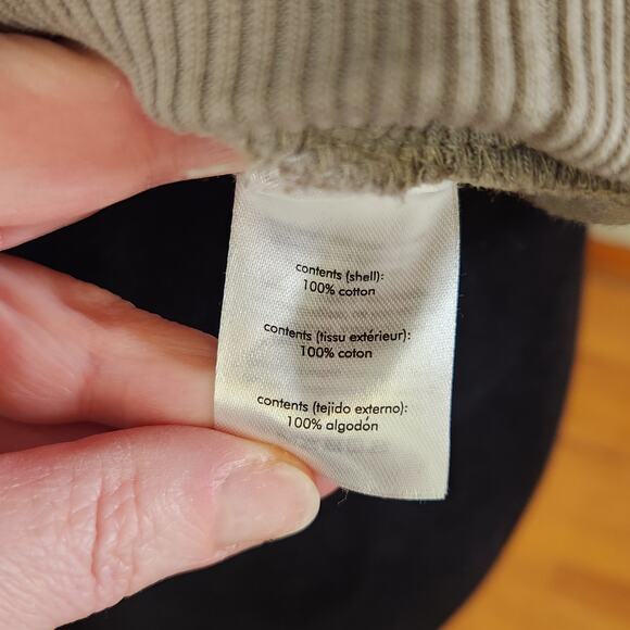 WEWOREWHAT Half Zip Cropped Fleece Hoodie in Stone, Size Large - Picture 12 of 14